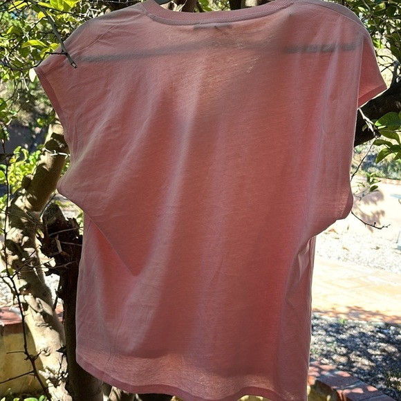 ZARA Pink V-neck T-shirt size M - Picture 4 of 5